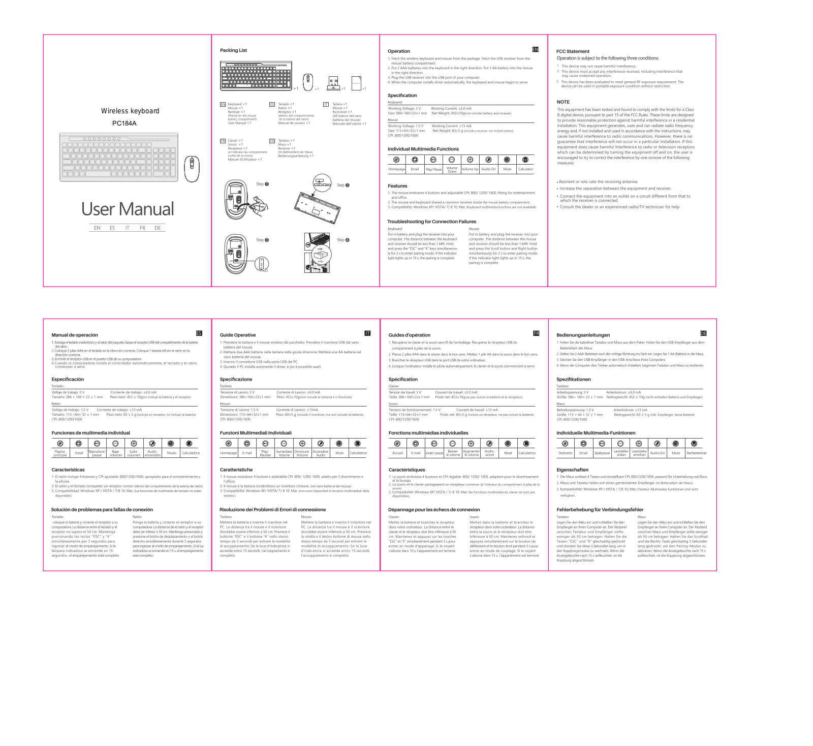 VTIN TECHNOLOGY PC184A Users manual