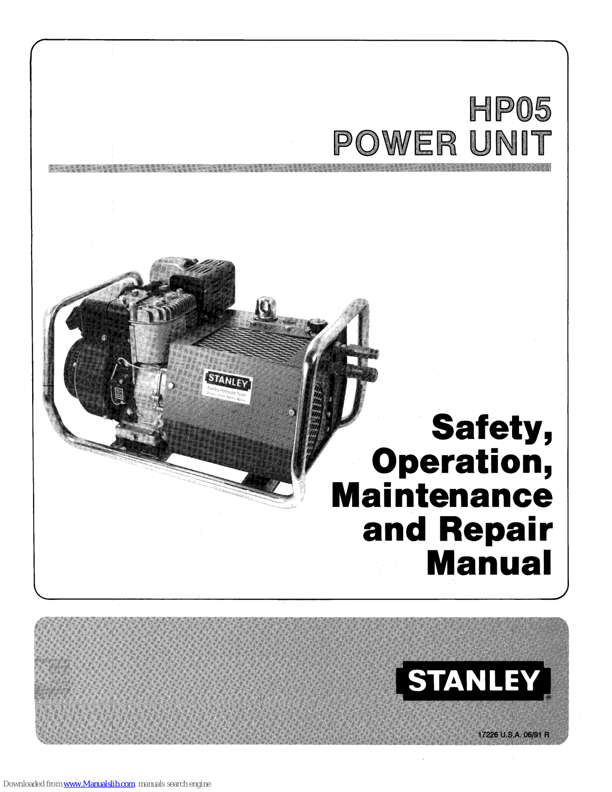 Stanley HP05 Safety, Operation, Maintenance & Repair Manual