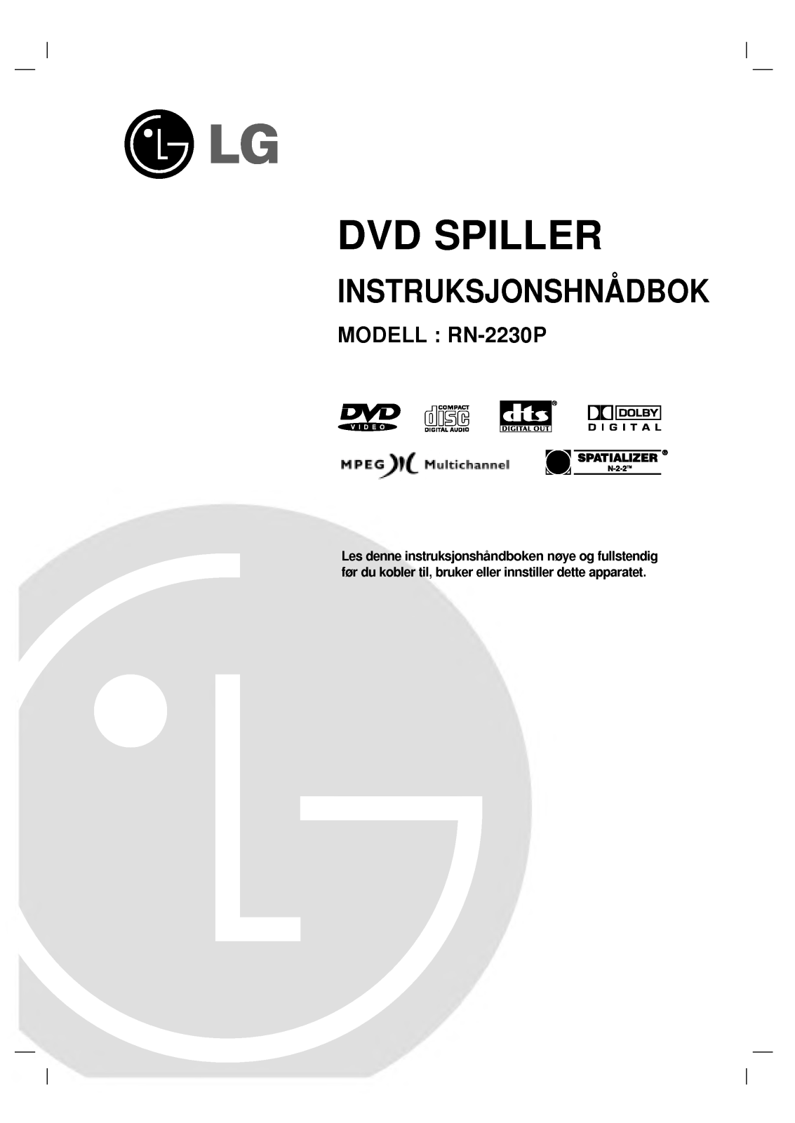 Lg DVD-2230P User Manual