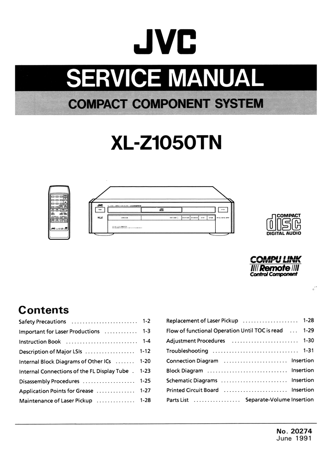 JVC XLZ-1050-TN Service manual