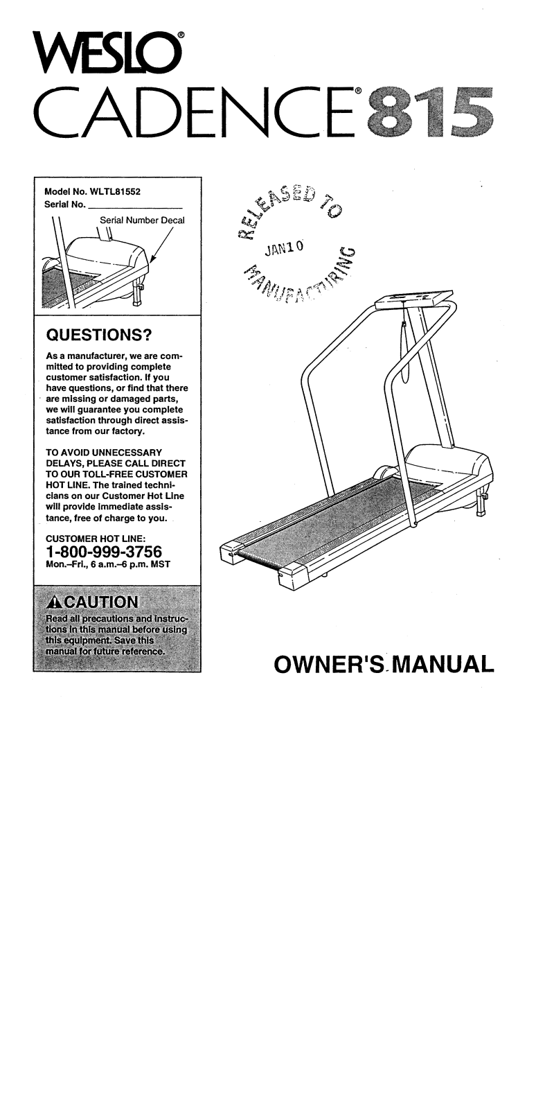 Weslo WLTL81552 Owner's Manual