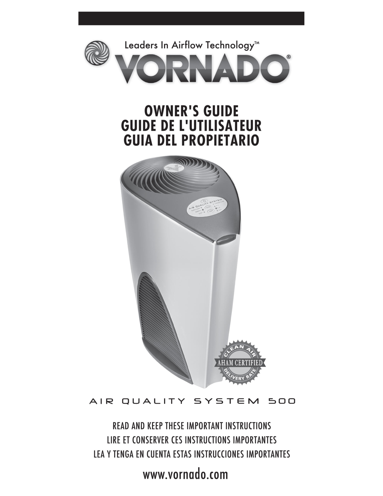 Vornado AQS 500 User Manual