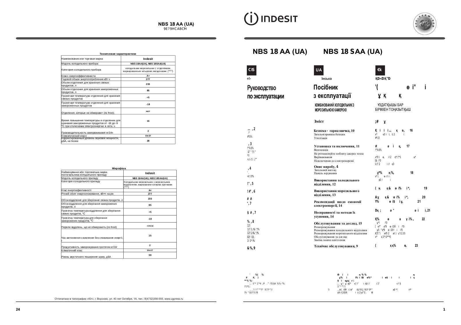 Indesit NBS 20 AA User Manual