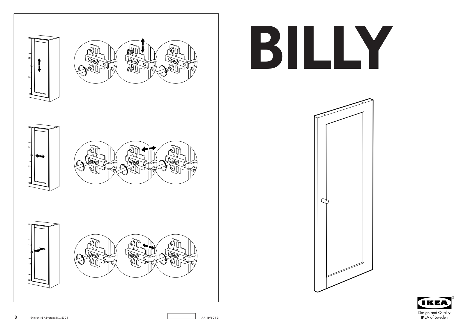 IKEA BILLY BYOM DOOR 15 3-4X38 5-8 Assembly Instruction