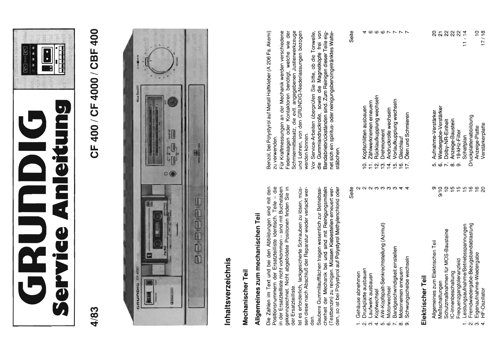 Grundig CBF-400 Service Manual