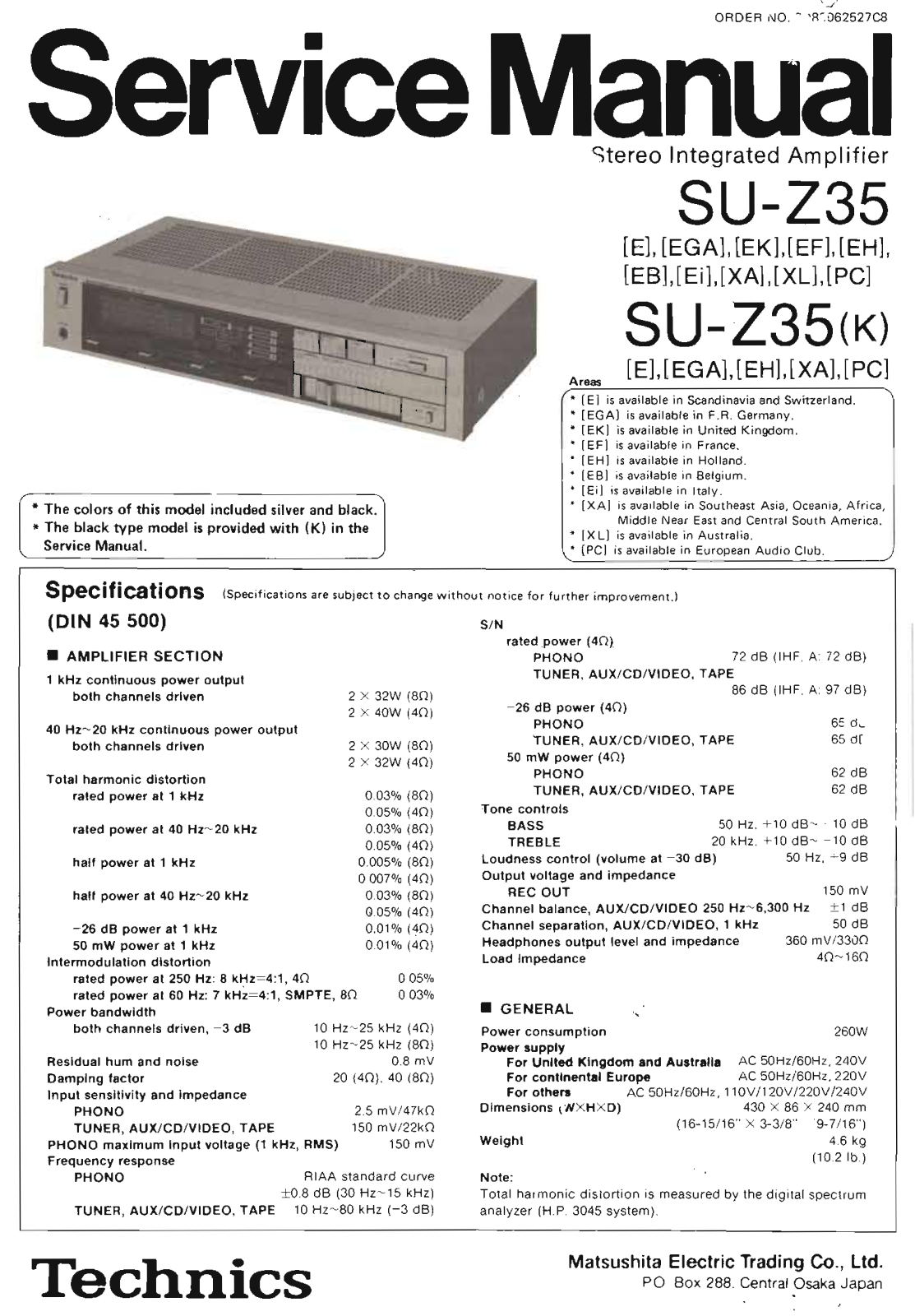 Technics SU-Z-35 Service Manual