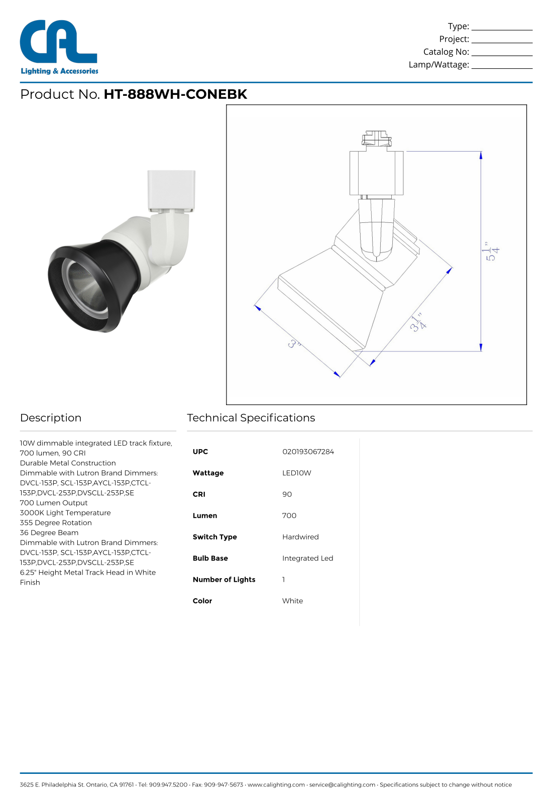 Cal Lighting CG10782 Specifications - ManualMachine.com