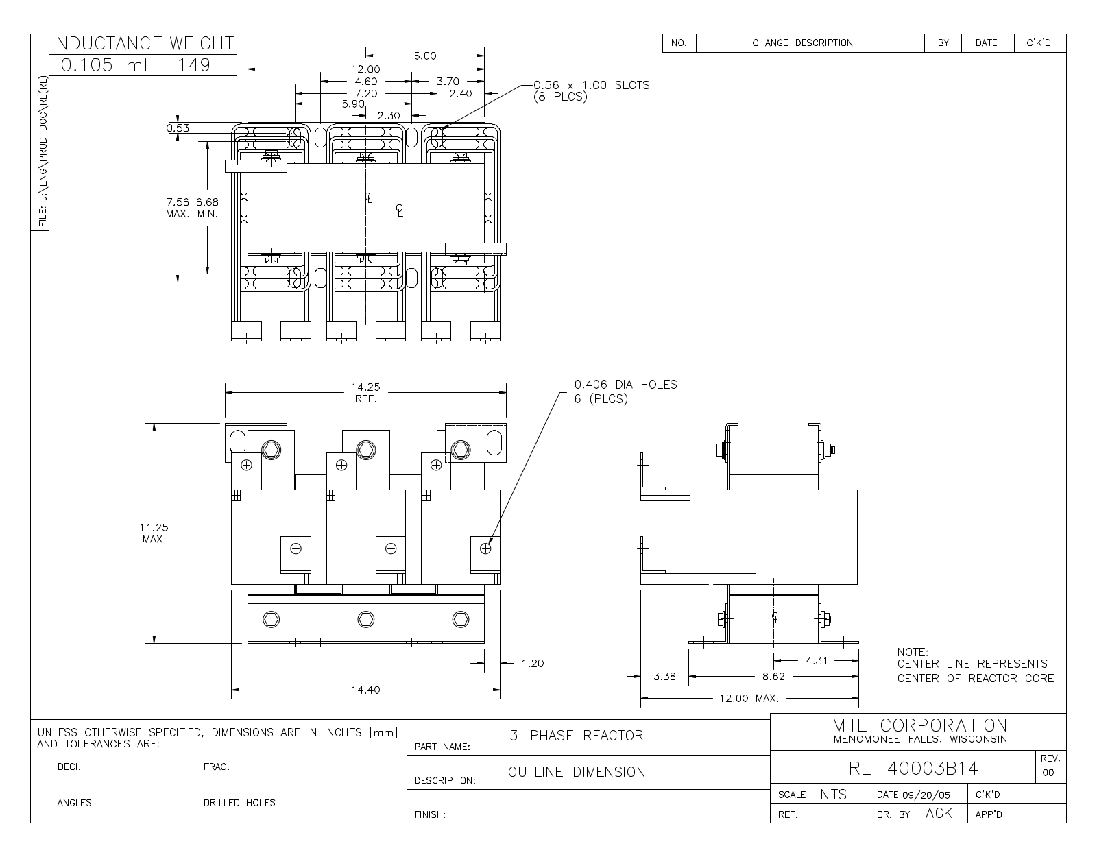 MTE RL-40003B14 CAD Drawings