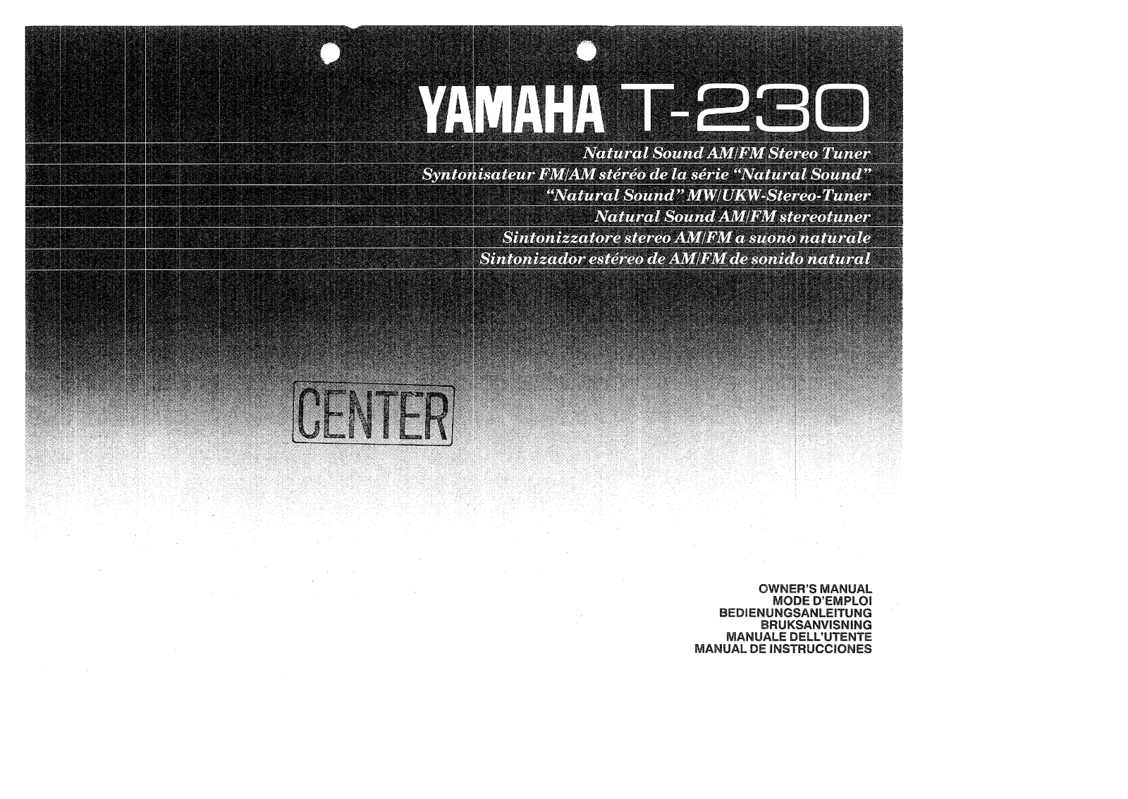 Yamaha T-230 Owners manual