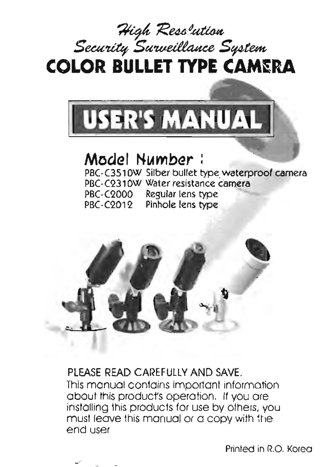 High Resolution Technologies C9019 User Manual