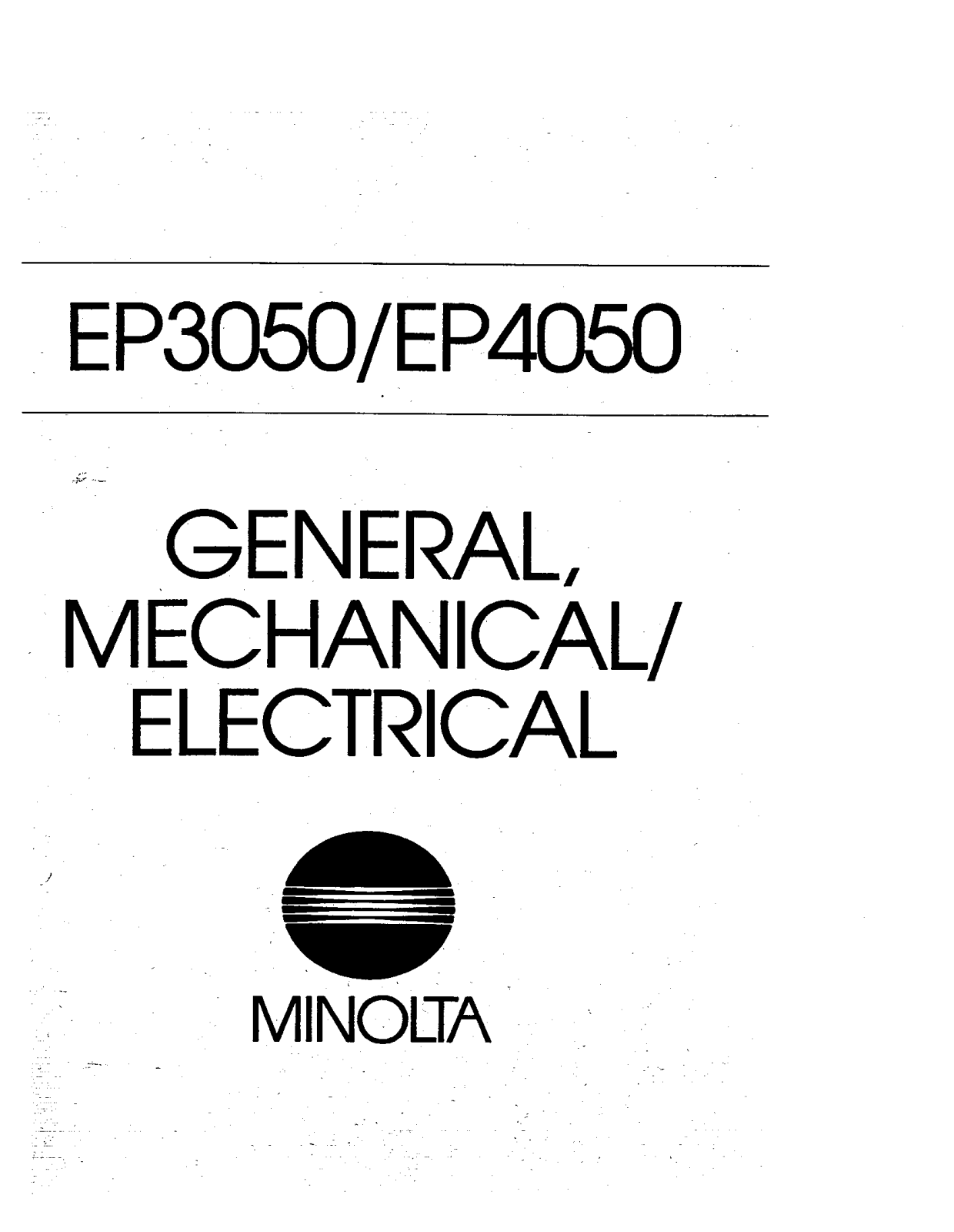 KONICA MINOLTA EP3050, EP4050 Service Manual