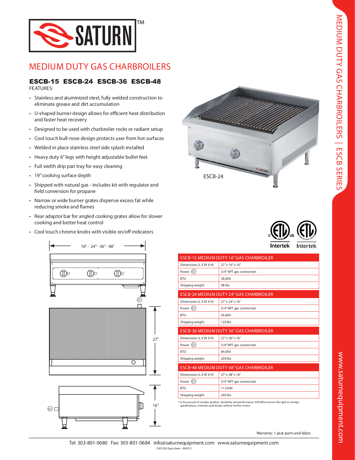 Saturn Equipment ESCB-15 User Manual