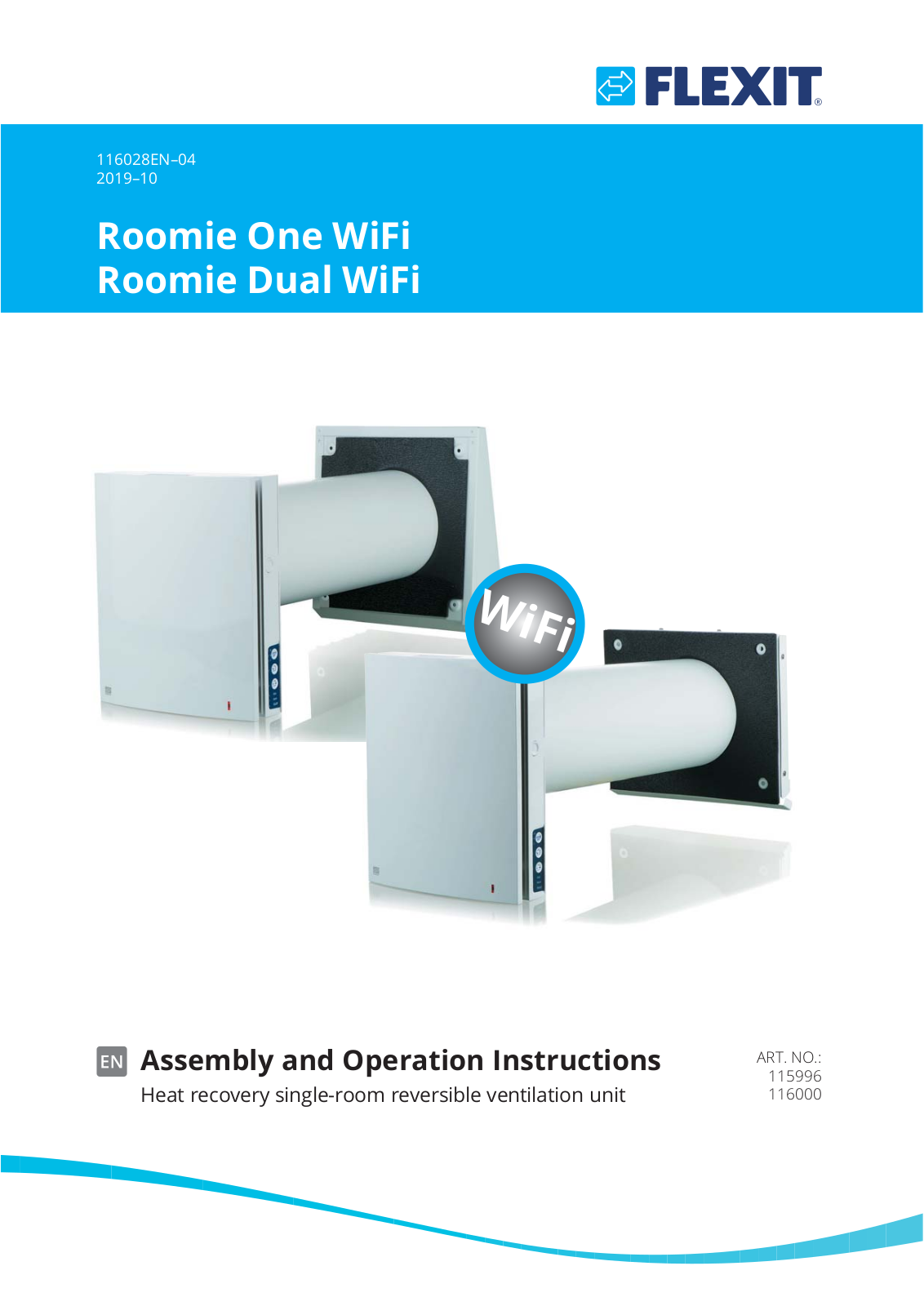 Flexit Roomie One WiFi, Roomie Dual WiFi Assembly And Operation Instructions Manual