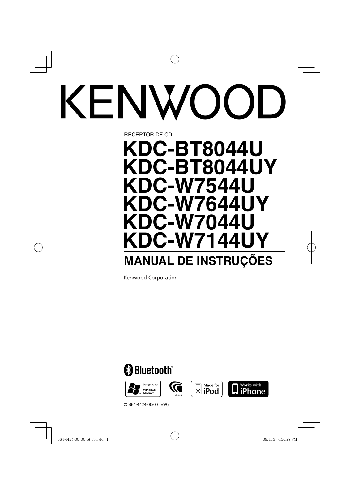 Kenwood KDC-W7644UY, KDC-W7044U, KDC-BT8044UY User Manual