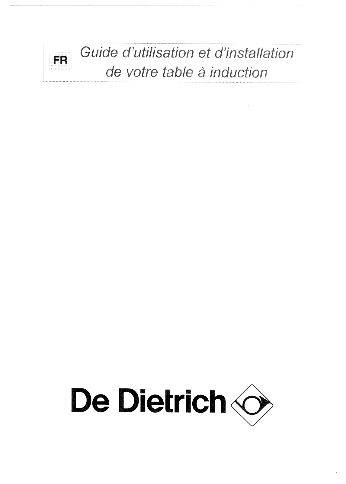 De dietrich DTI108XE1 User Manual