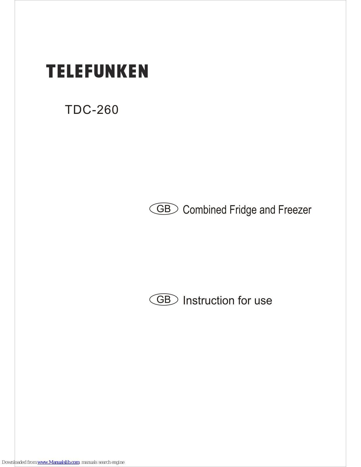 Telefunken TDC-260 Instructions For Use Manual