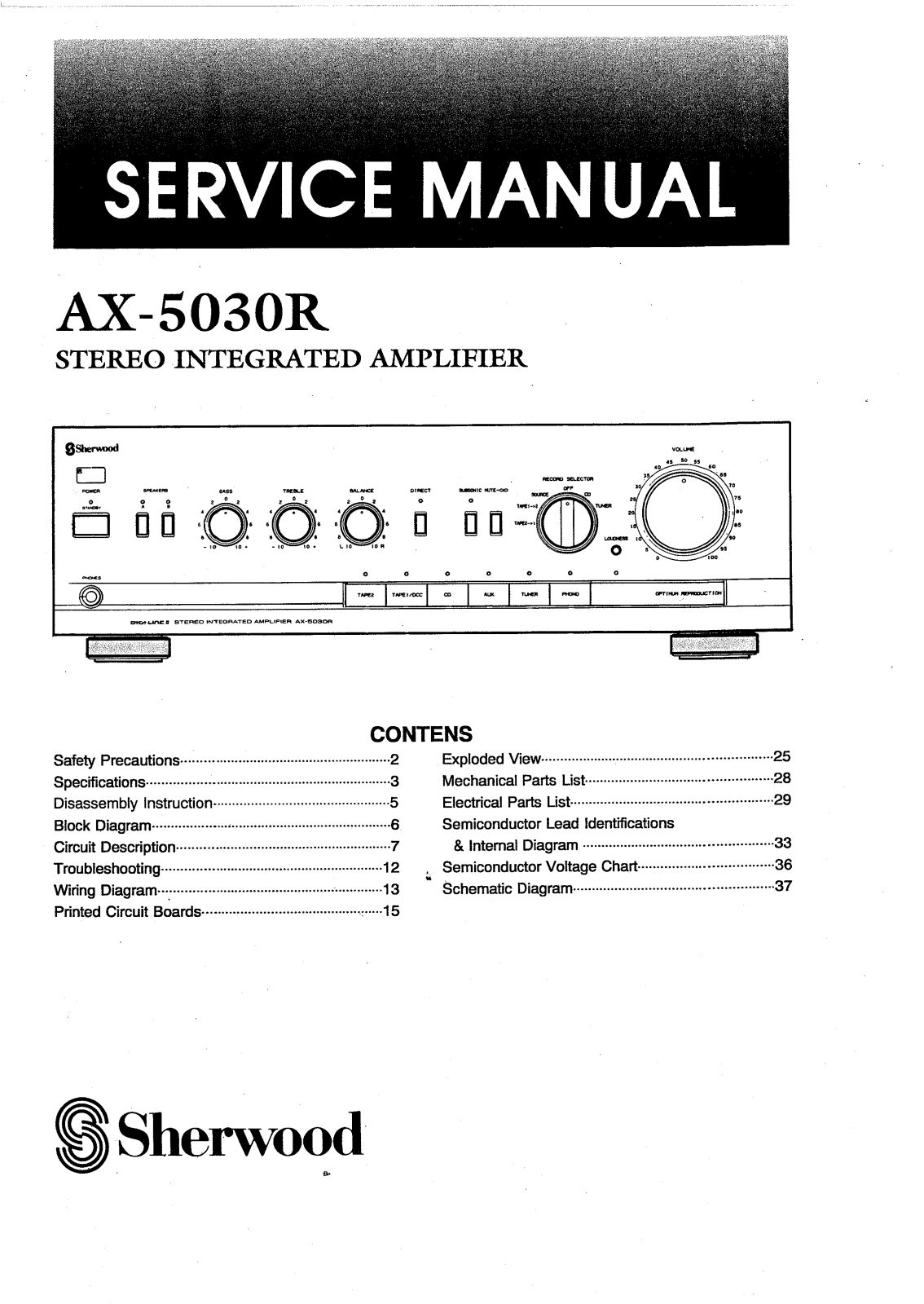 Sherwood AX-5030-R Service manual