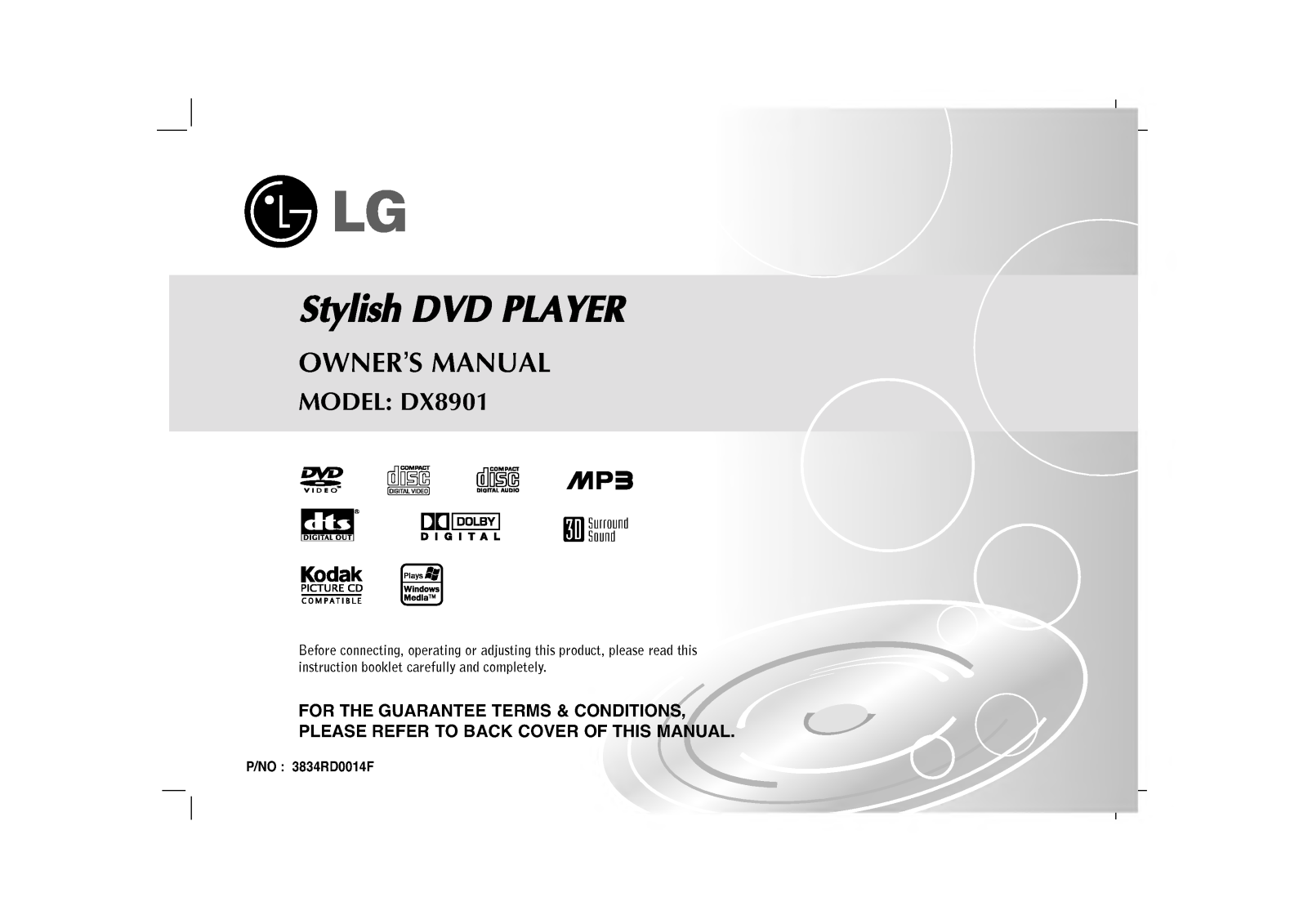 LG DX8901 User Manual