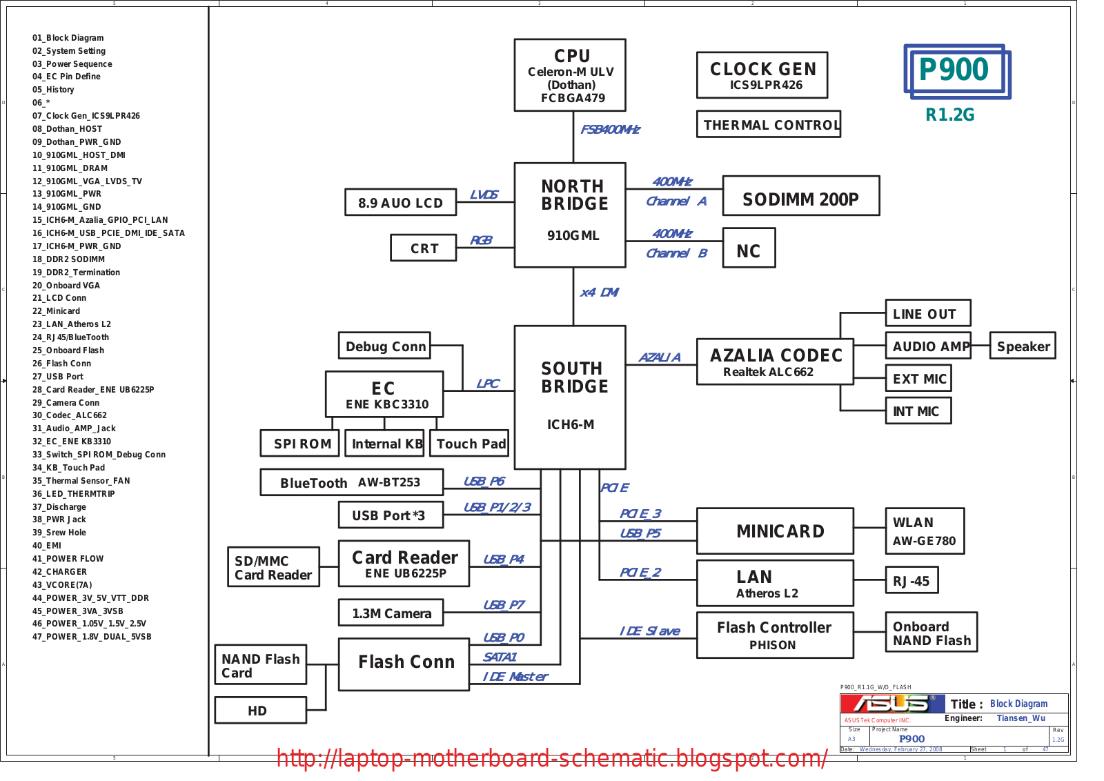 Asus eee pc p900 Schematics