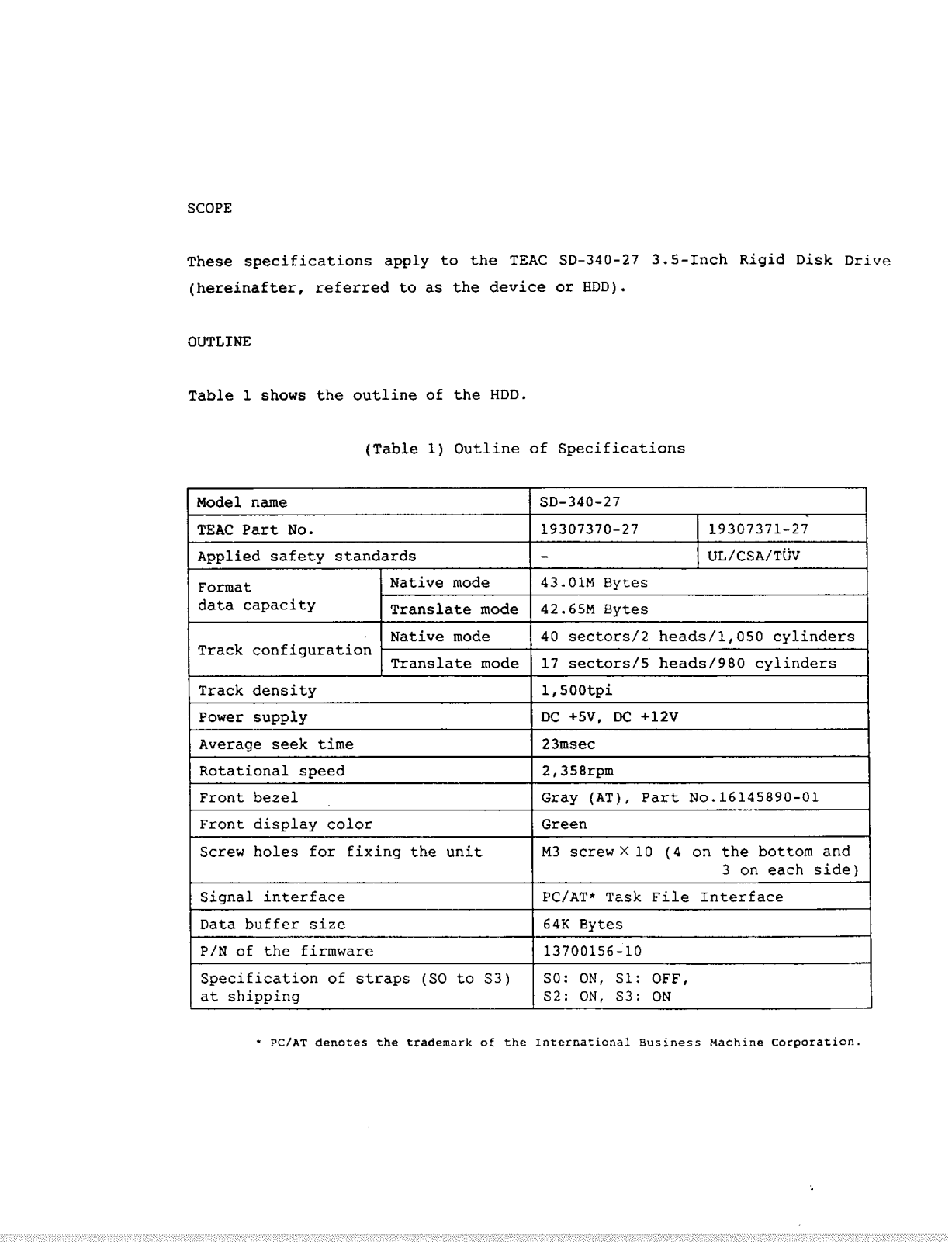 Teac HDD0010A, SD380, SD3105, SD3210, SD3240 User Manual