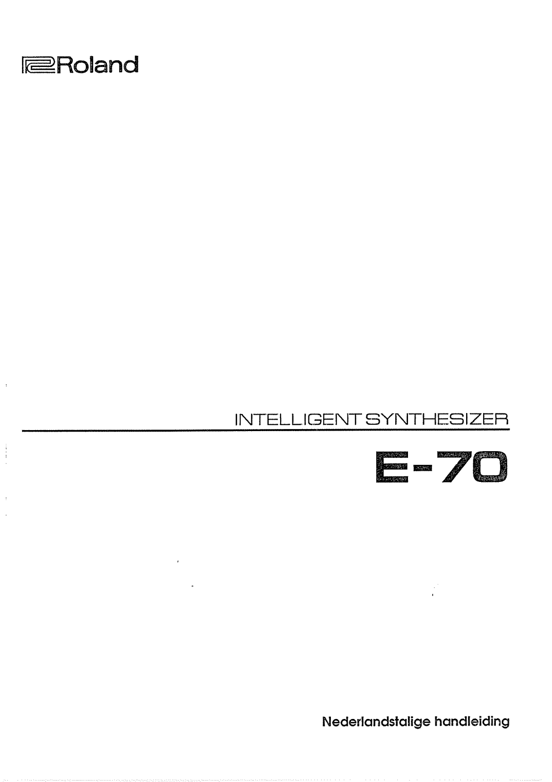 Roland E-70 User Manual