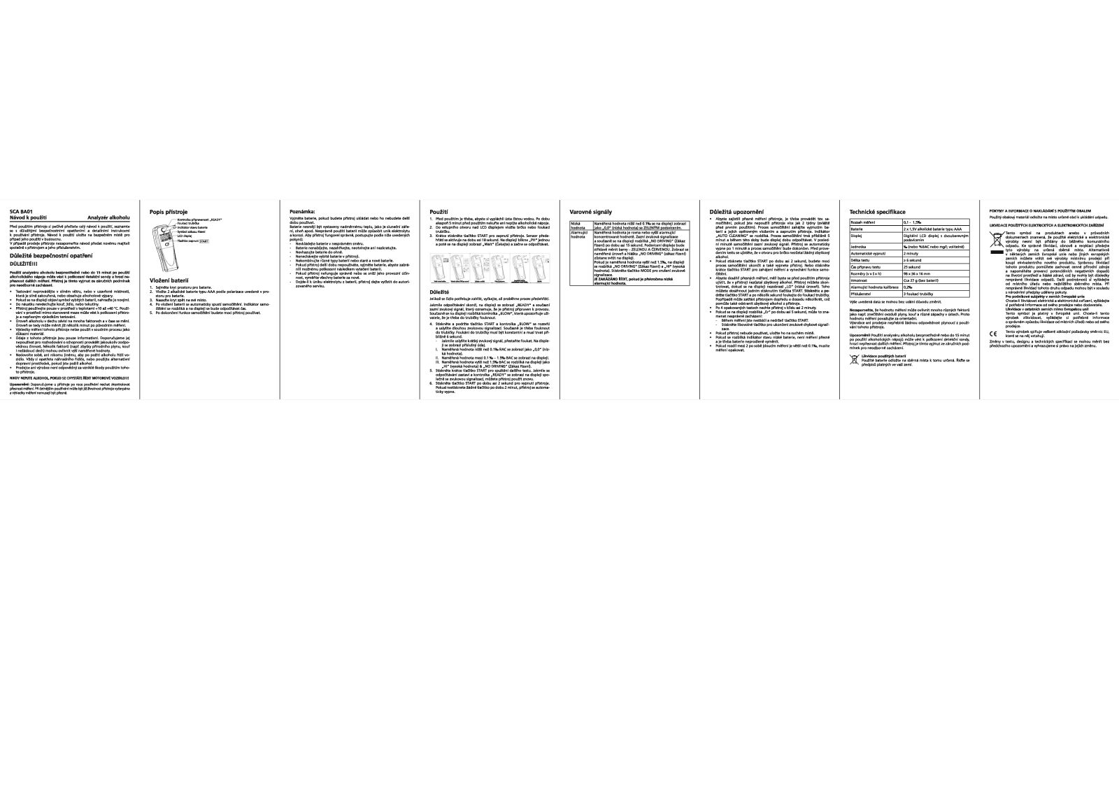 Sencor SCA BA01 User Manual