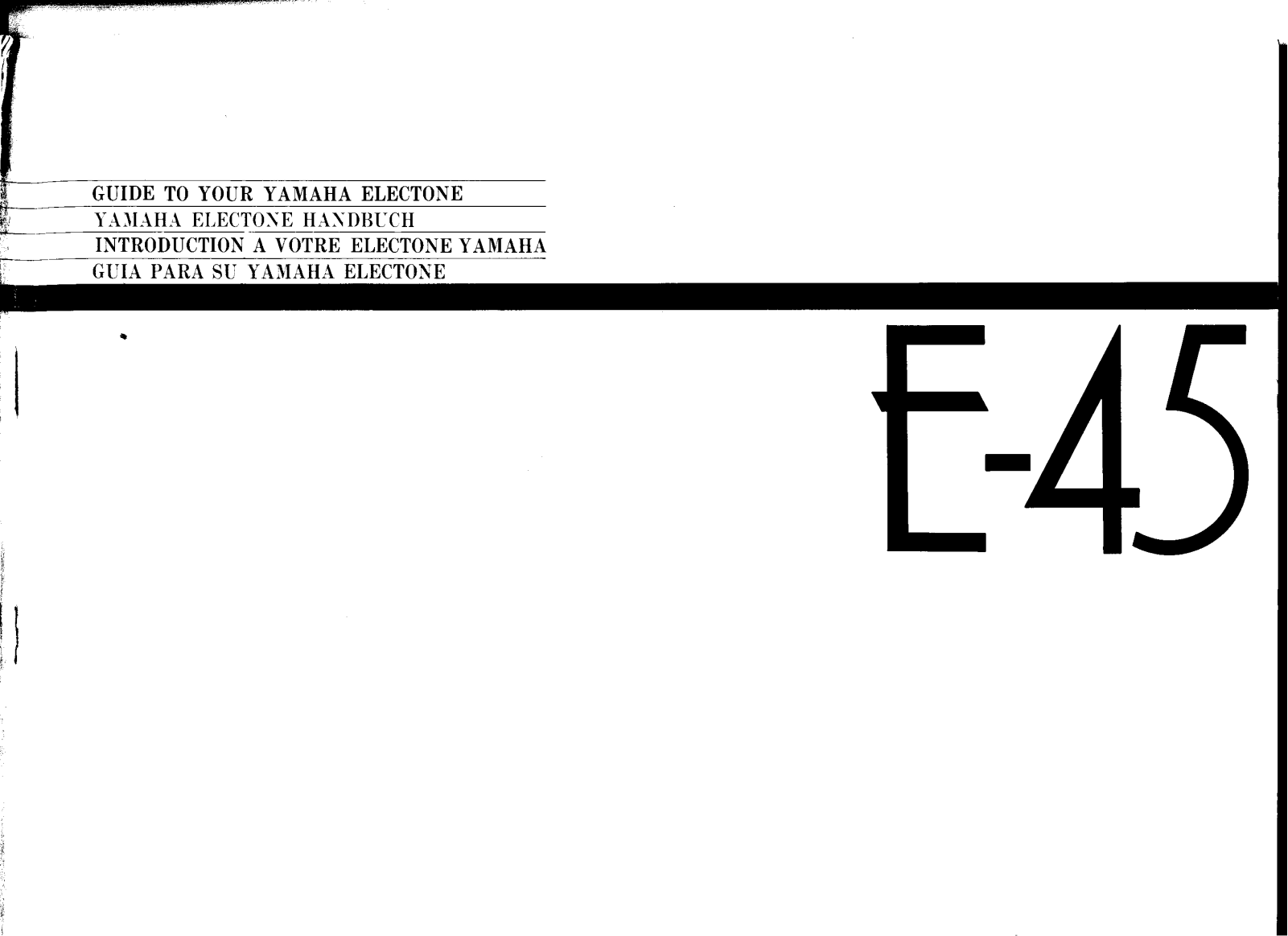 Yamaha E45E User Manual