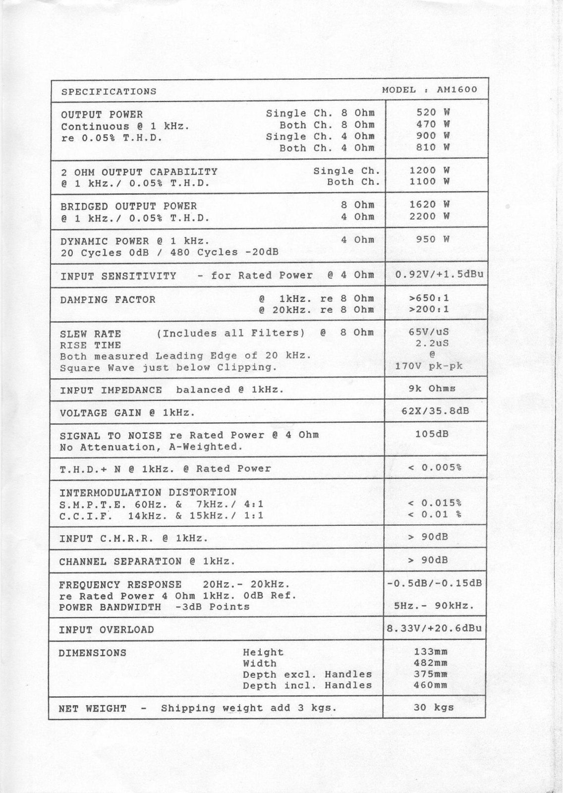 Australian Monitor 1600 schematic