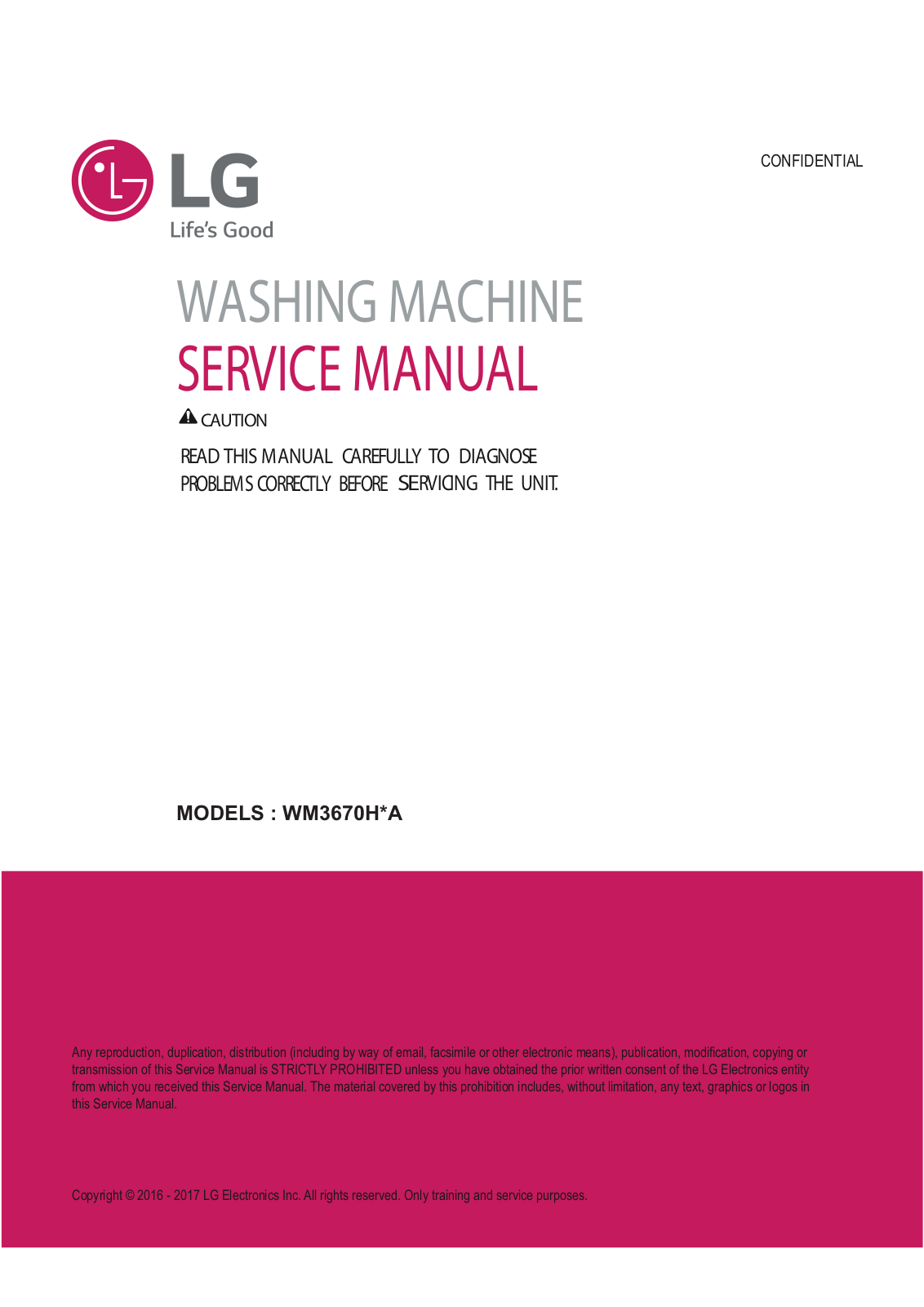 LG WM3670H Service Manual