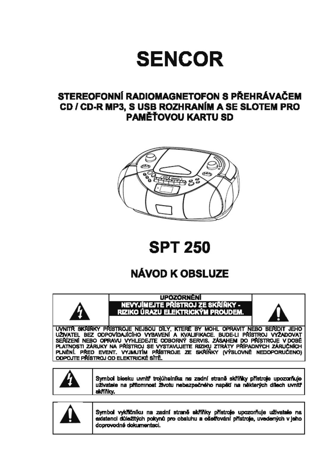 Sencor SPT 250 User Manual