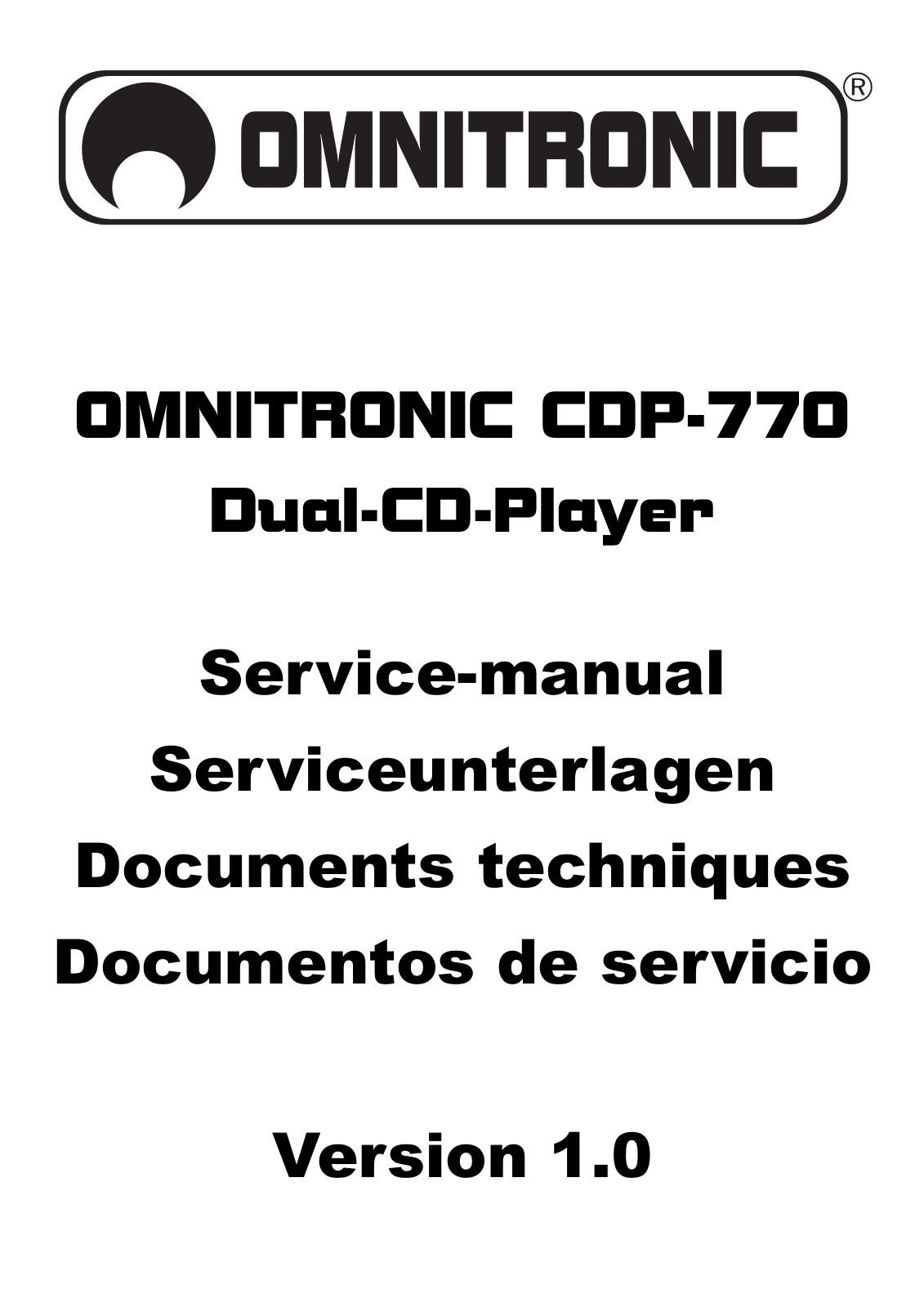 Omnitronic CDP-770 Service Manual