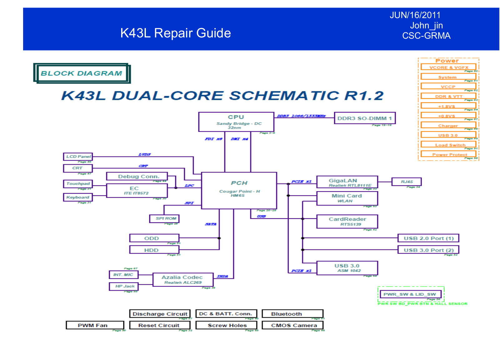 Asus K43L Schematics