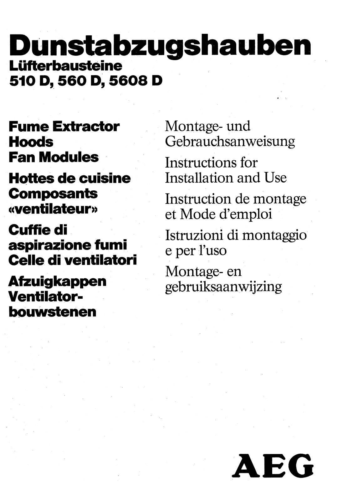 AEG 560D, 510D User Manual