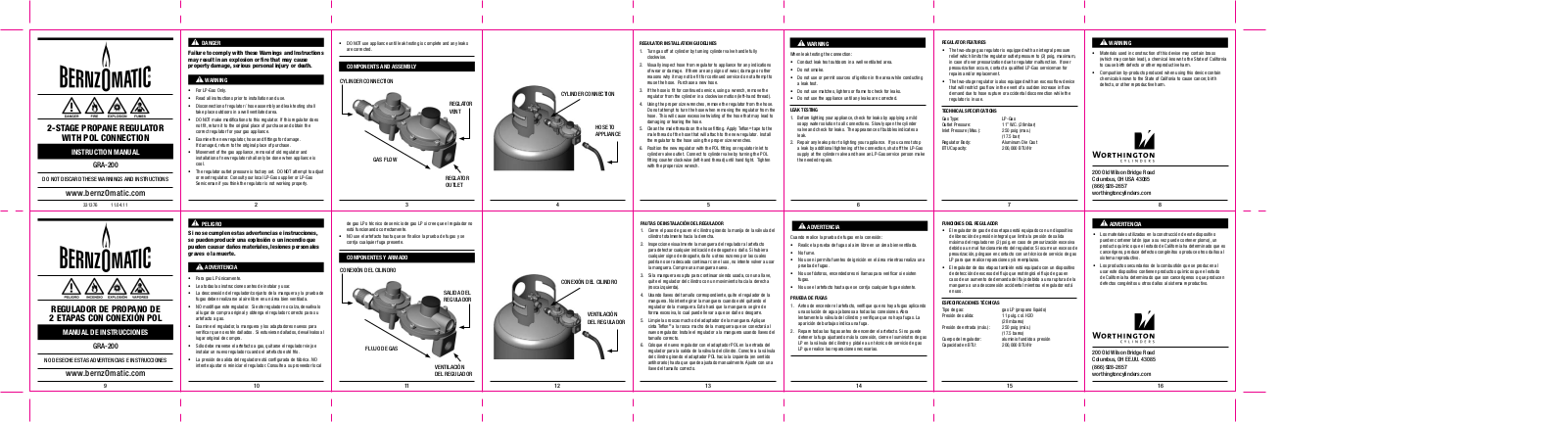 BernzOmatic GRA-200 User Manual