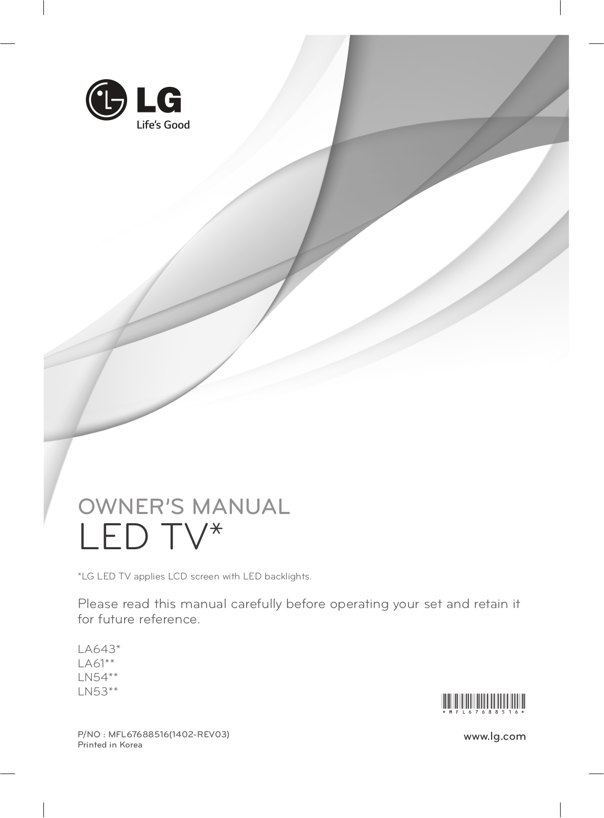 LG 42LN5400 User Manual