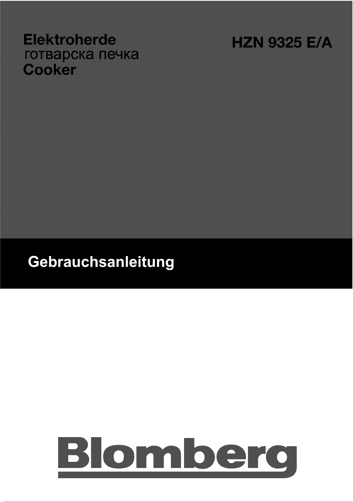 Blomberg HZN 9325 E User Manual