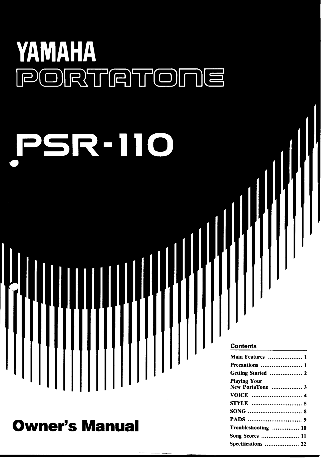 Yamaha PSR-110 User Manual