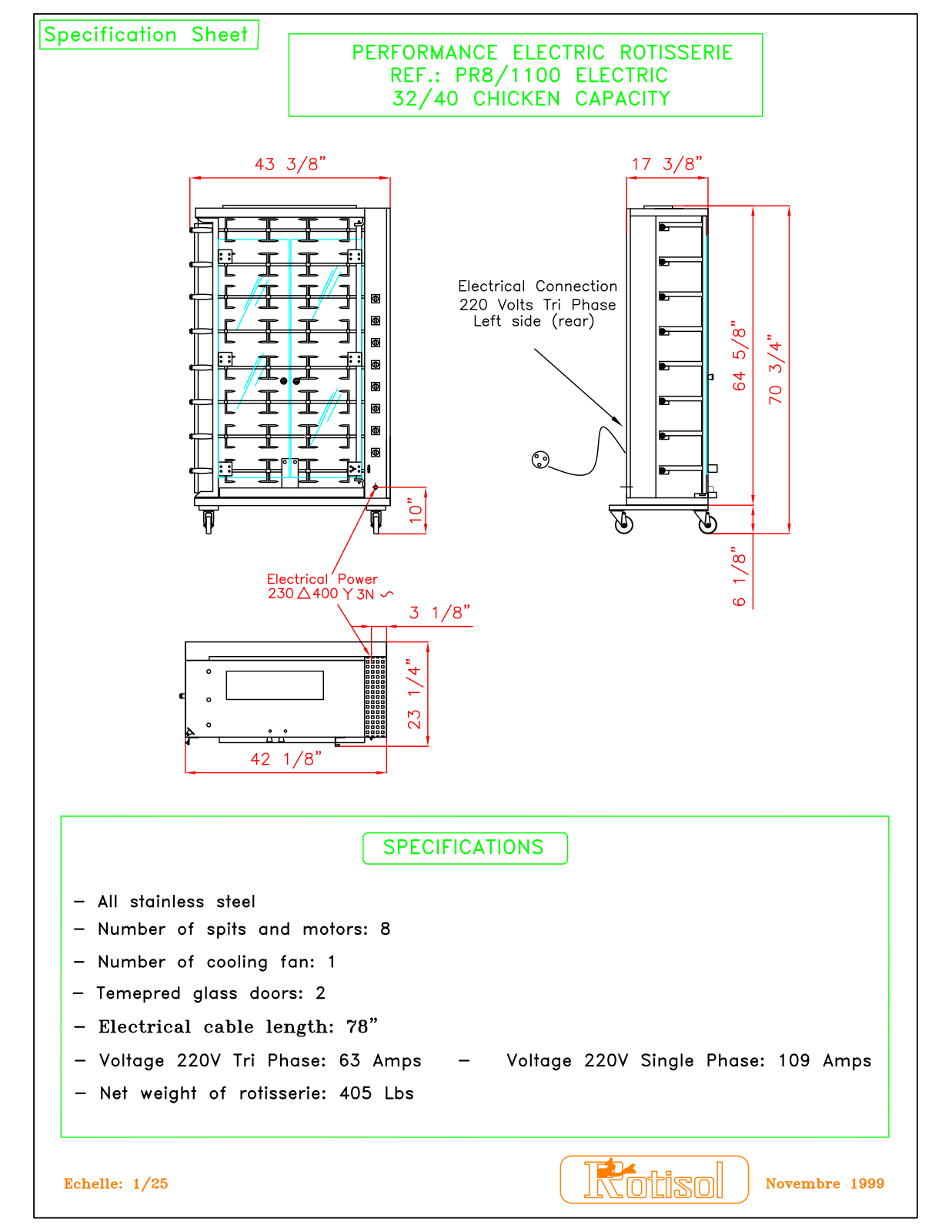 Rotisol PR8- 1100 User Manual