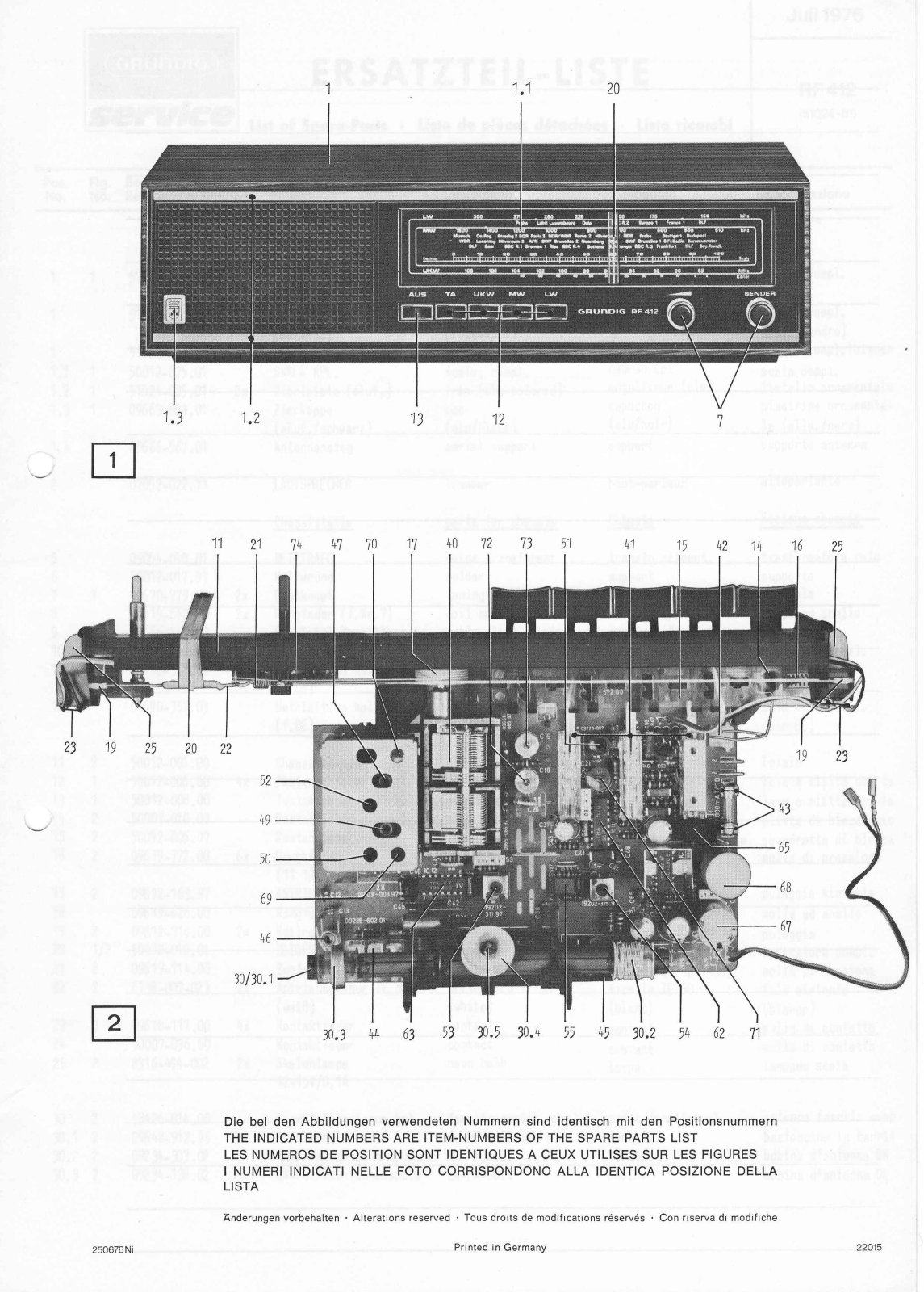 Grundig RF-412 SM Schematic