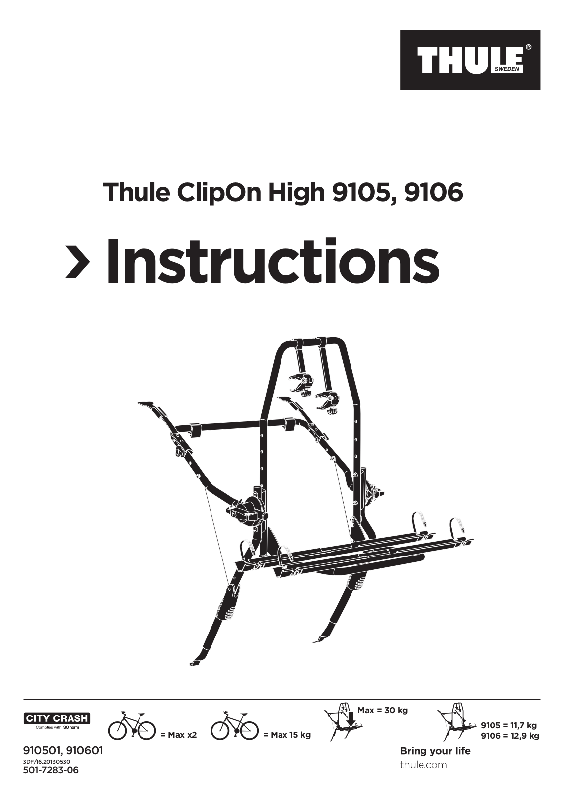 Thule ClipOn High 9105, ClipOn High 9106 User guide