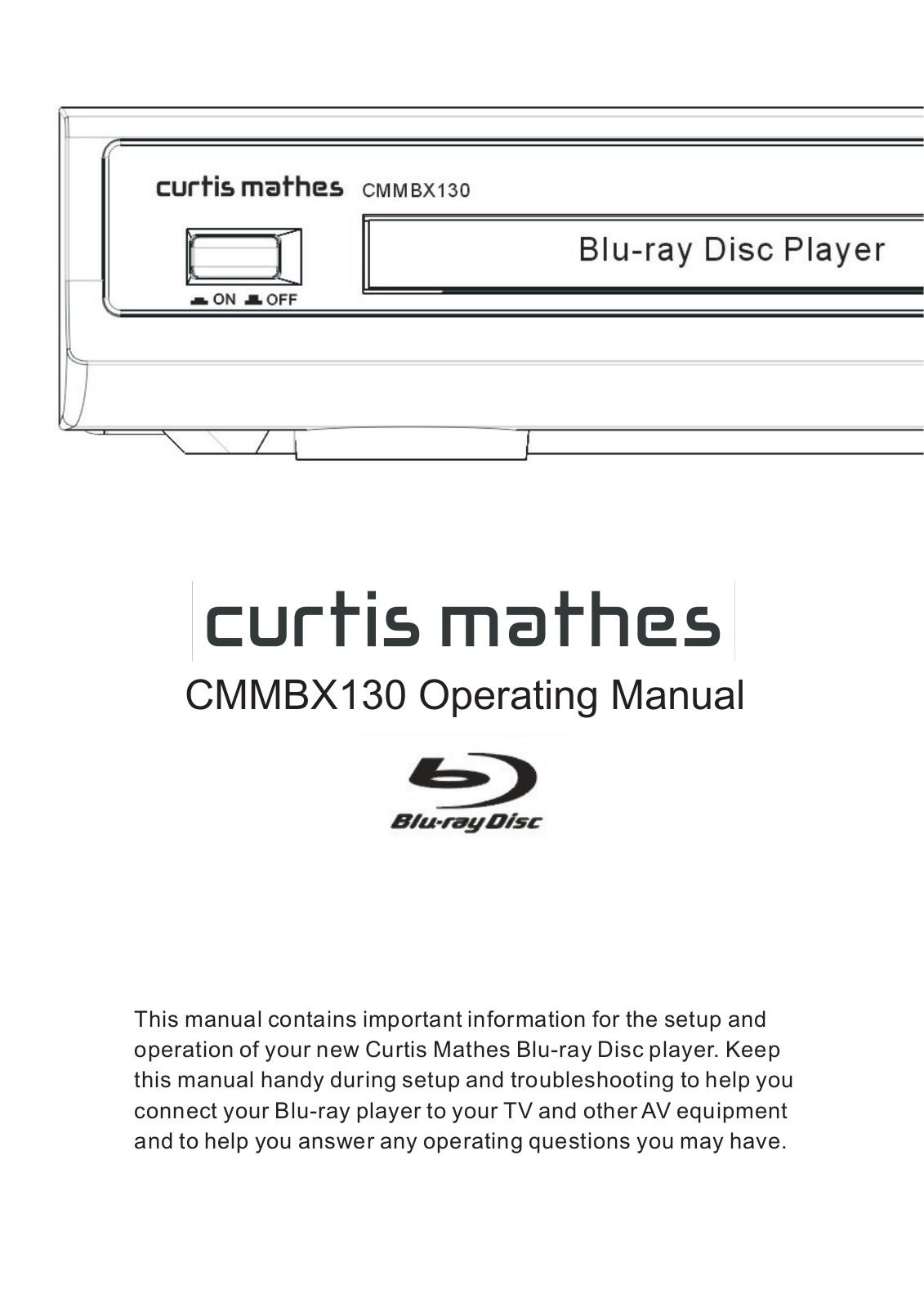 Curtis Mathes CMMBX130 User Manual