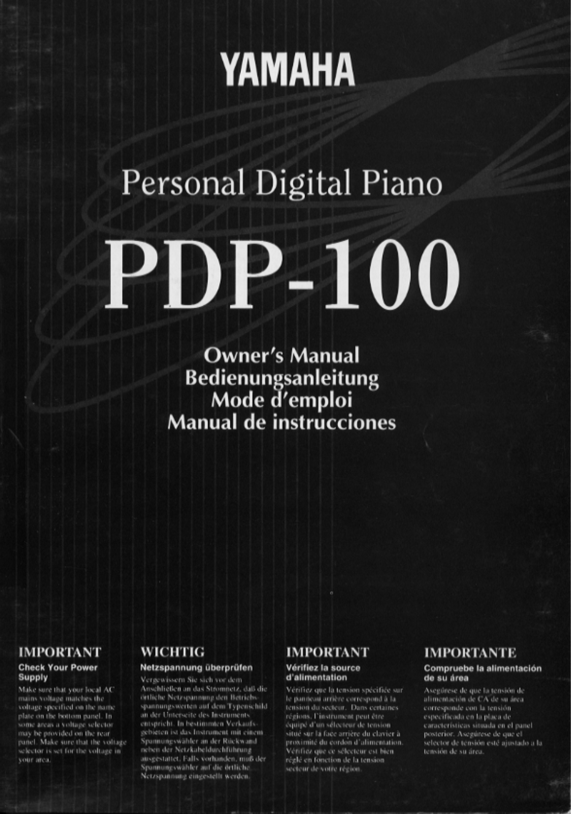 Yamaha PDP100E, PDP-100 User Manual