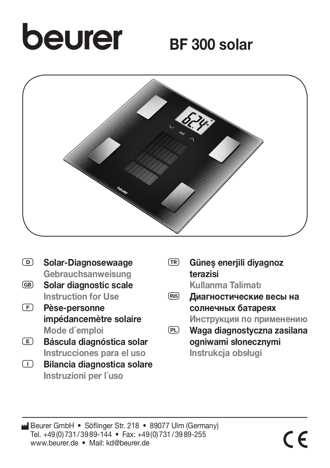 Beurer BF 300 User Manual