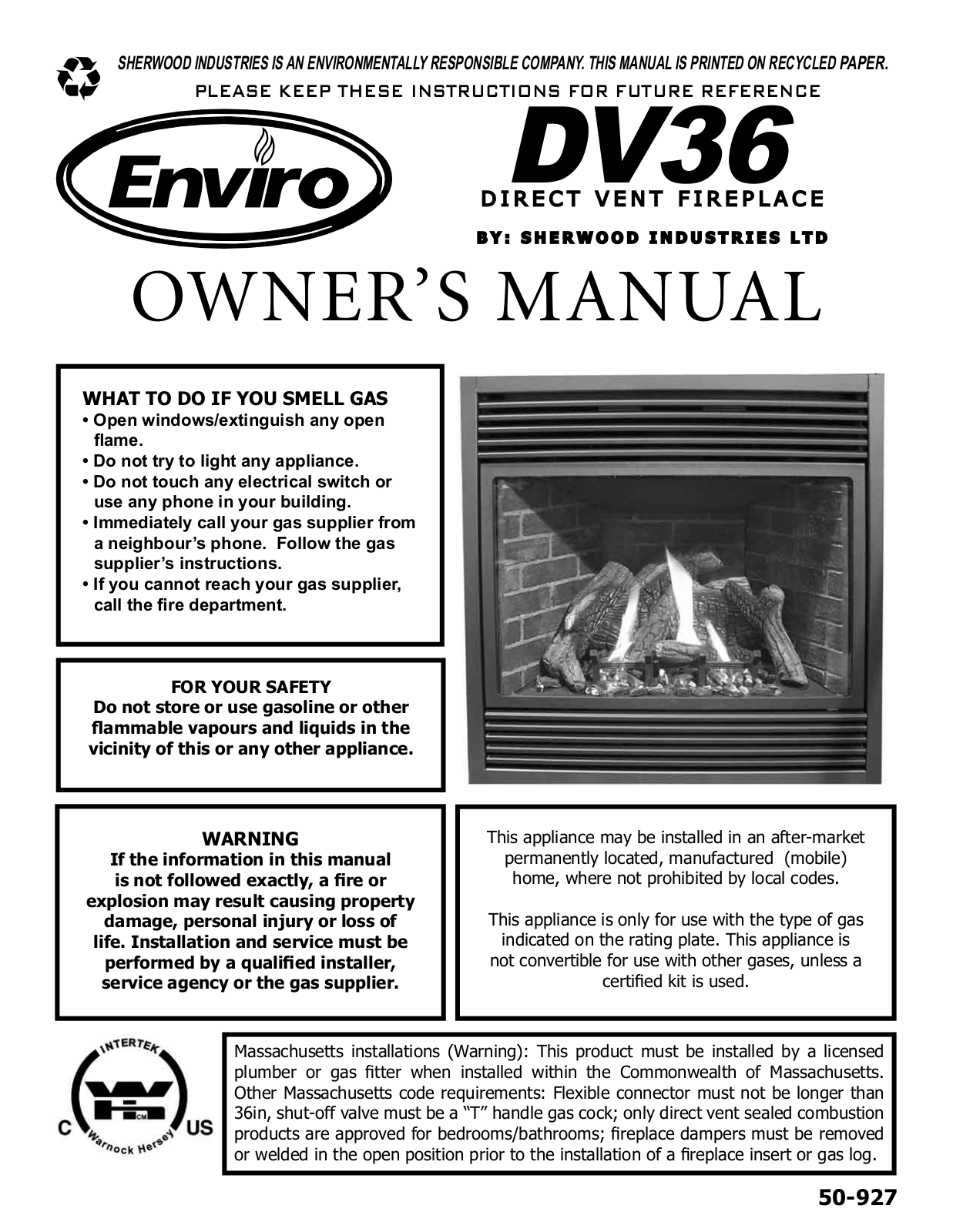 Enviro 50-927, C-10791 User Manual