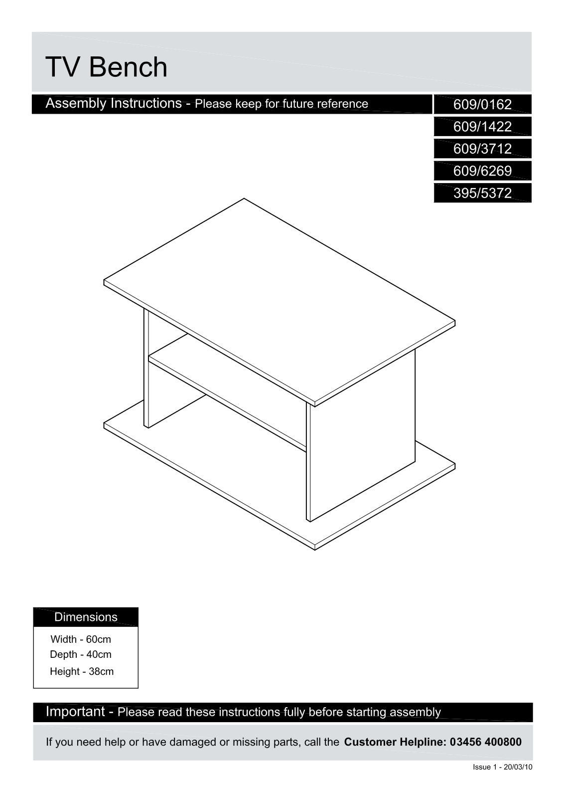 Argos 609/0162, 609/1422, 609/3712, 609/6269, 395/5372 User guide - ManualMachine.com