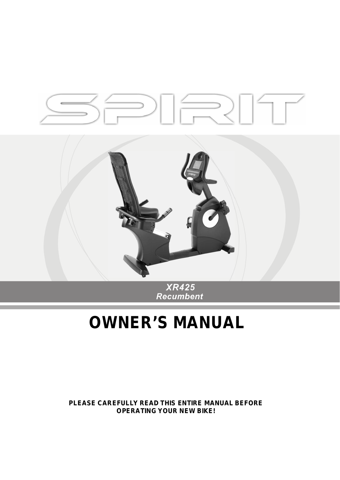 Spirit XR425 User Manual