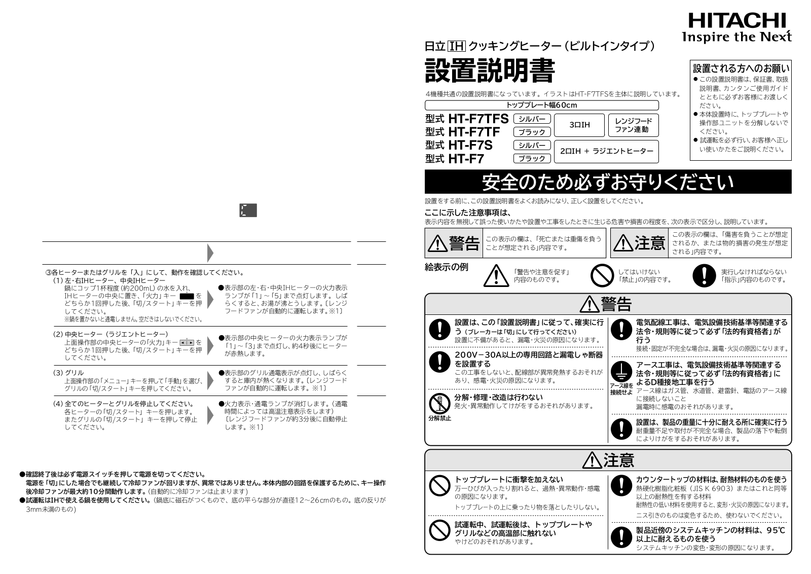 HITACHI HT-F7TF User guide