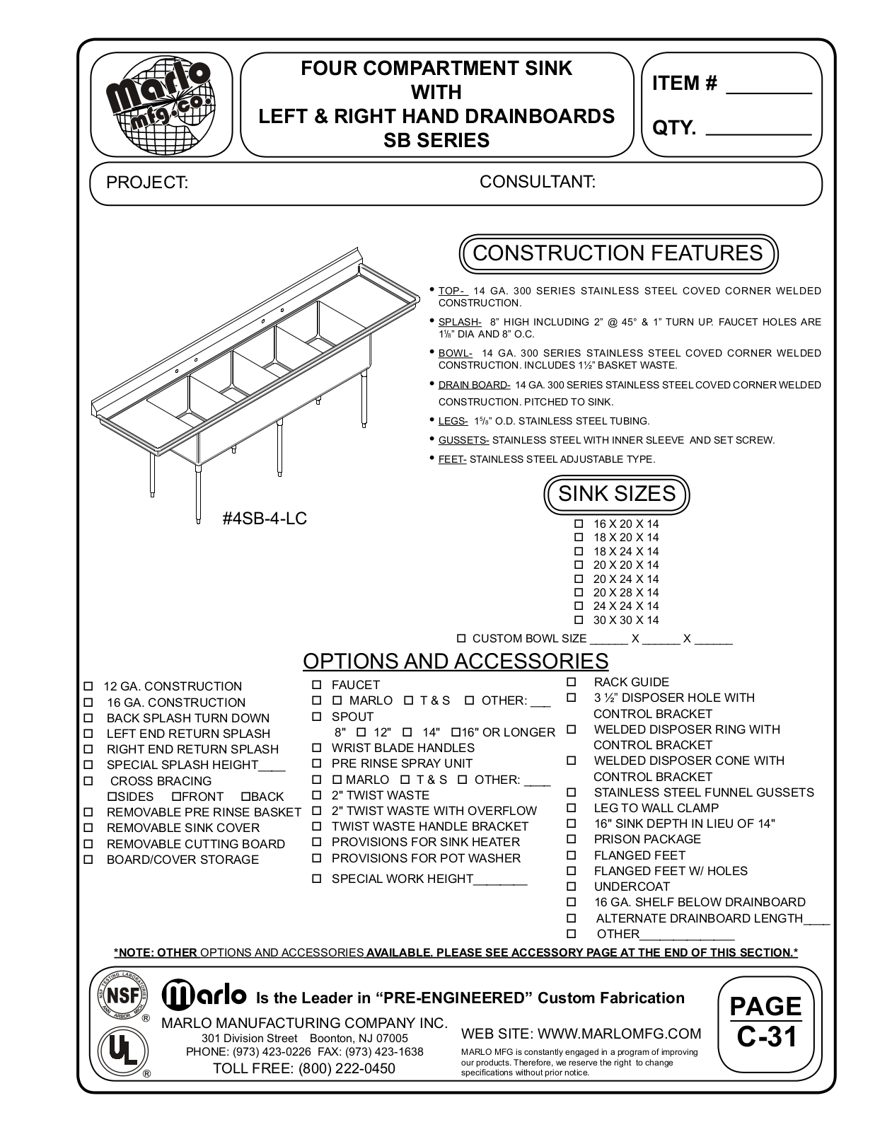 Marlo 4SB-3-2020-30LR User Manual