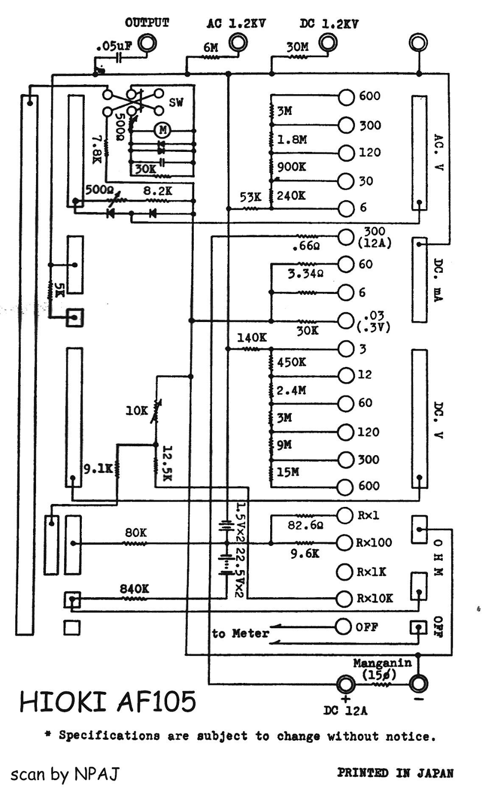 Hioki AF105 Schematic