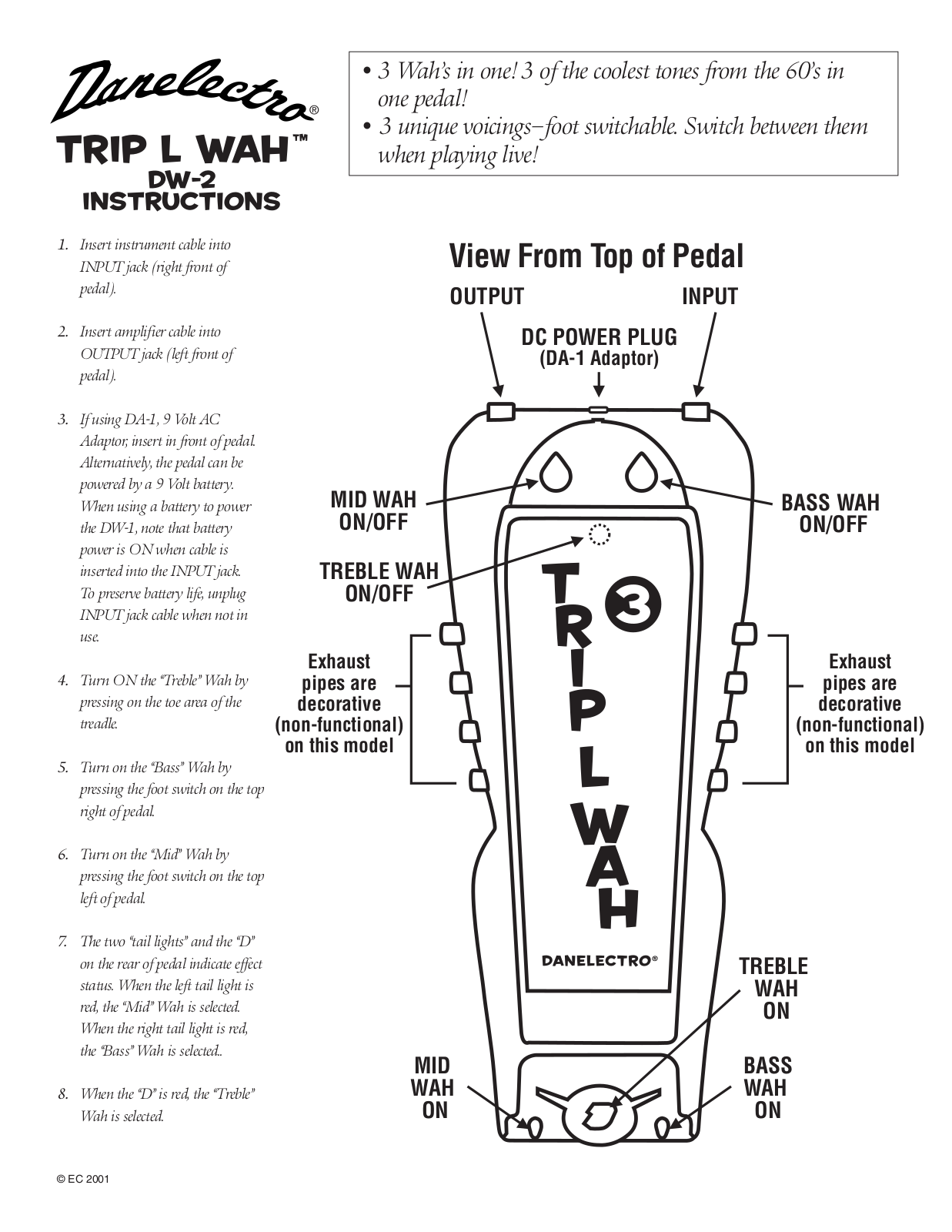 Danelectro Triple L Wah Instructions